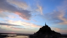 Mont saint Michel au coucher de soleil